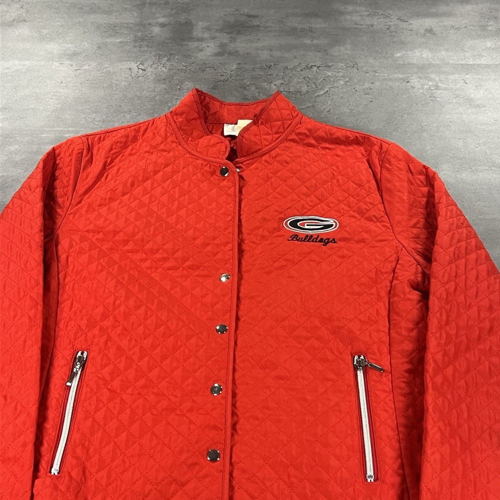 True‎ Vintage 70s 80s Georgia Bulldogs Coat Jacket Women Small Medium Quilted